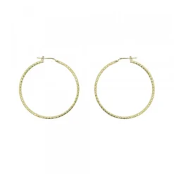 Pendientes Aro Entorchado Plata Dorada 35mm