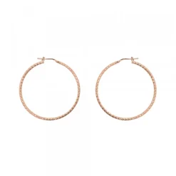 Pendientes Aro Entorchado Plata Rosa 35mm