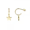 Pendientes Aro Estrella de Plata Dorada