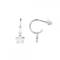 Pendientes Aro Flor de plata