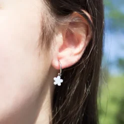 Pendientes Aro Flor de plata