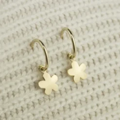 Pendientes Aro Flor de Plata Dorada