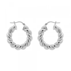 Pendientes Aro Gallonado Plata 20mm