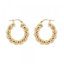 Pendientes Aro Gallonado Plata Dorada 20mm