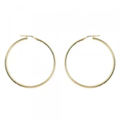 Pendientes Aro Grande Plata Dorada 50mm