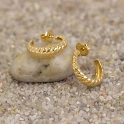 Pendientes Aro Grecia Plata Dorada 20mm