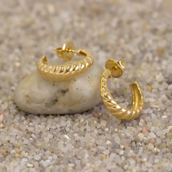 Pendientes Aro Grecia Plata Dorada 20mm