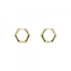Pendientes Aro Hexagon de Plata Dorada