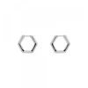 Pendientes Aro Hexagon de Plata