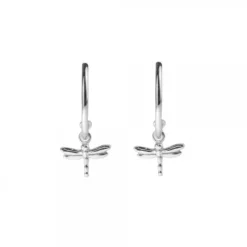 Pendientes Aro Libélula de Plata