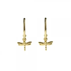 Pendientes Aro Libélula de Plata Dorada