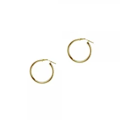 Pendientes Aro Martelé Plata Dorada 20mm