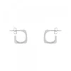 Pendientes Aro Mini Cuadrado Plata 12mm
