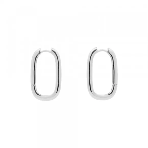 Pendientes Aro Oval Plata 22mm