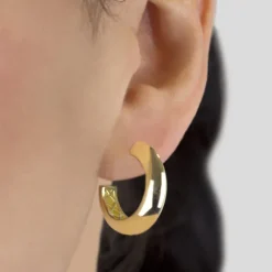 Pendientes Aro Plata Dorada 18mm