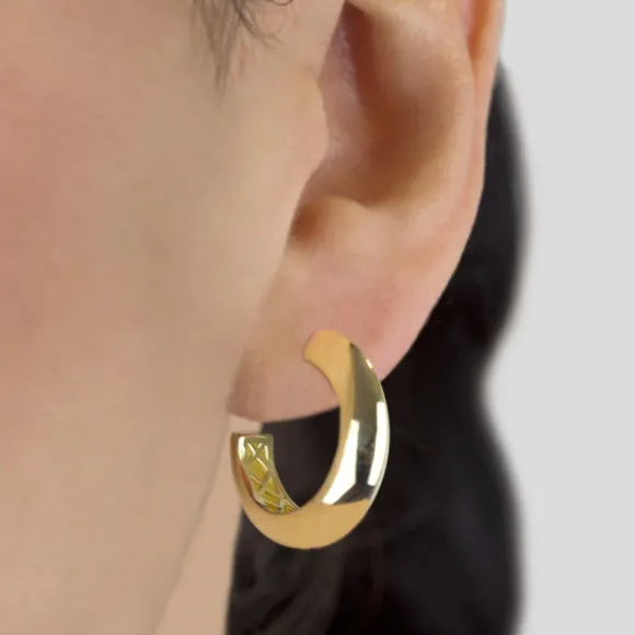 Pendientes Aro Plata Dorada 18mm