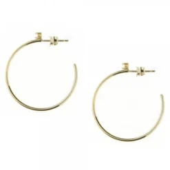 Pendientes Aro Plata Dorada y Circonita 30mm