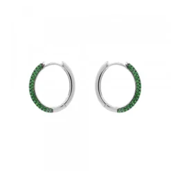 Pendientes Aro Plata y Circonitas Verdes