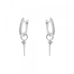 Pendientes Aro Plata y Circonitas 10mm