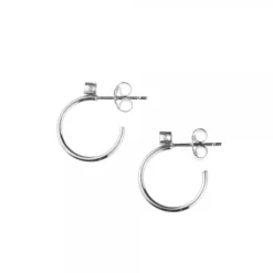 Pendientes Aro Plata y Circonita 15mm