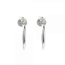 Pendientes Aro Plata y Circonita 15mm