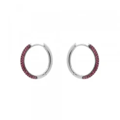Pendientes Aro Plata y Circonitas Rosas