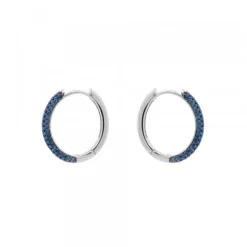 Pendientes Aro Plata y Circonitas Azules