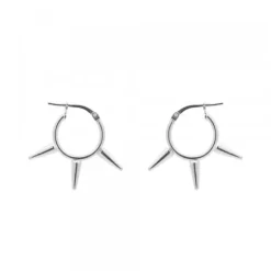 Pendientes Aro Punk Plata 12mm