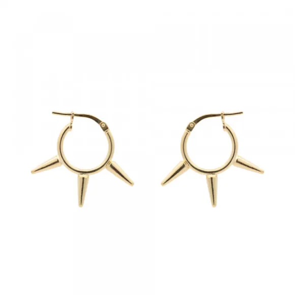 Pendientes Aro Punk Plata Dorada 12mm