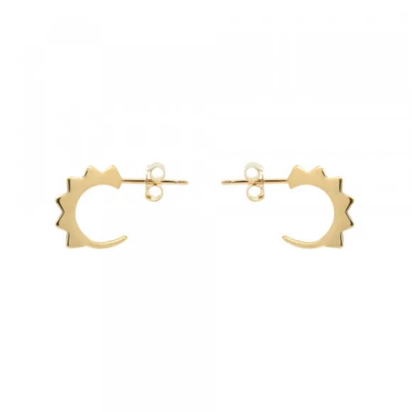 Pendientes Aro Punky Plata Dorada 10mm