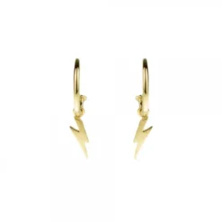 Pendientes Aro Rayo de Plata Dorada