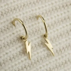 Pendientes Aro Rayo de Plata Dorada