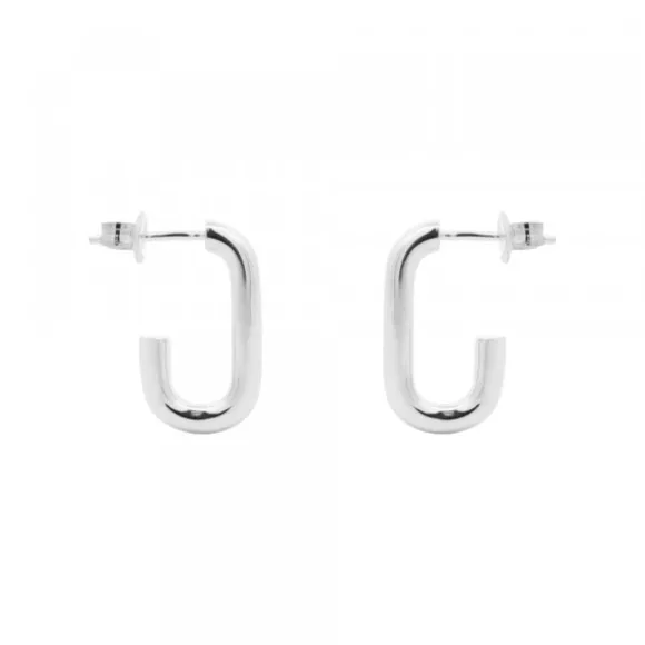 Pendientes Aro Rectangular Plata 19mm