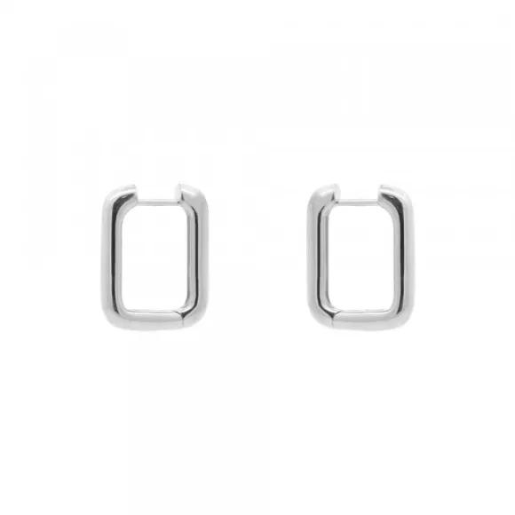 Pendientes Aro Rectangular Plata 18mm