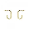 Pendientes Aro Rectangular Plata Dorada 19mm
