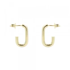 Pendientes Aro Rectangular Plata Dorada 19mm