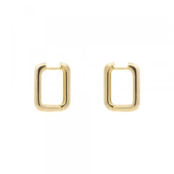 Pendientes Aro Rectangular Plata Dorada 18mm