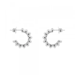 Pendientes Aro Relieve Plata 12mm