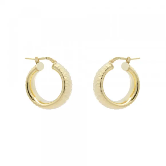 Pendientes Aro Textura Plata Dorada 20mm