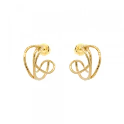 Pendientes Aros doble Plata Dorada 15mm