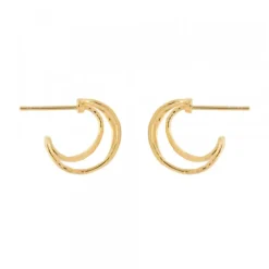 Pendientes Aros doble Plata Dorada 15mm