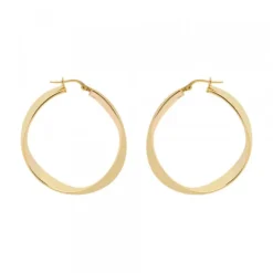 Pendientes Aros Entorchados Plata Dorada 38mm