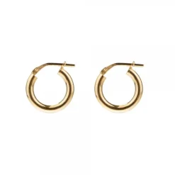 Pendientes Aros Plata Dorada 15mm