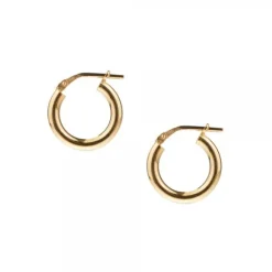 Pendientes Aros Plata Dorada 15mm