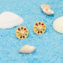 Pendientes Arrue Plata Dorada 11mm