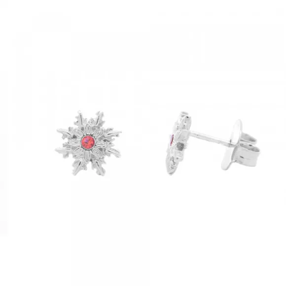 Pendientes Basic Colors Plata y Circonita Roja