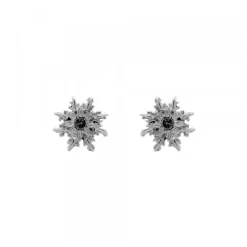 Pendientes Basic Colors Rutenio y Circonita Negra