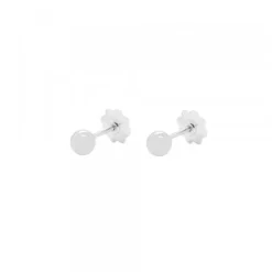 Pendientes Bebé Bola Oro Blanco 4mm