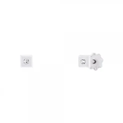 Pendientes Bebé Cuadrados Oro Blanco y Circonita 3mm