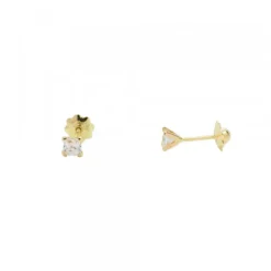 Pendientes Bebé Oro y Circonita Engarzada 3mm